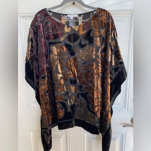 Chico's Travelers Collection Burnout Velvet Poncho